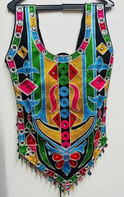 Multicolor embroidered cotton u-neck blouse 2