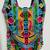 Multicolor embroidered cotton u-neck blouse