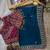 Teal Color Beautiful Sequence embroidery work Rangoli Silk blend Saree