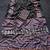 Black Color ajarakh Print And Real Mirror work Silk Blend Saree