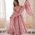pink silk blend  readymade anarkali suit with embroidery & sequence work