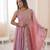 pink silk blend  readymade anarkali suit with embroidery & sequence work