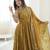 mustard silk blend  readymade anarkali suit with embroidery & sequence work