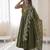 mehendi silk blend  readymade anarkali suit with embroidery & sequence work