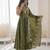 mehendi silk blend  readymade anarkali suit with embroidery & sequence work