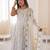 white silk blend  readymade anarkali suit with embroidery & sequence work