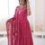 rani silk blend  readymade anarkali suit with embroidery & sequence work