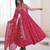 rani silk blend  readymade anarkali suit with embroidery & sequence work