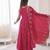 rani silk blend  readymade anarkali suit with embroidery & sequence work