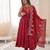 red silk blend  readymade anarkali suit with embroidery & sequence work