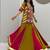 NAVRATRI WEAR GREEN COLOR COTTON FLARED LEHENGA WITH COTTON KEDIYA TOP FULL STITCHED.