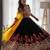 NAVRATRI  BLACK  FAUX GEORGETTE CHAIN STITCH MIRROR WORK LEHENGA CHOLI DUPATTA