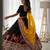 NAVRATRI  BLACK  FAUX GEORGETTE CHAIN STITCH MIRROR WORK LEHENGA CHOLI DUPATTA