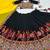NAVRATRI  BLACK  FAUX GEORGETTE CHAIN STITCH MIRROR WORK LEHENGA CHOLI DUPATTA