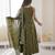 mehendi silk blend  readymade anarkali suit with embroidery & sequence work