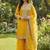 yellow silk blend  readymade suit with embroidery & sequence work