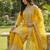 yellow silk blend  readymade suit with embroidery & sequence work