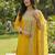 yellow silk blend  readymade suit with embroidery & sequence work
