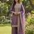 purple silk blend  readymade suit with embroidery & sequence work