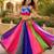 Traditional Multicolored Prints Kali Navratri Lehenga Blouse With Batwa $ Scarve - full stitched free size