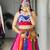 Traditional Multicolored Prints Kali Navratri Lehenga Blouse With Batwa $ Scarve - full stitched free size