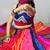 Traditional Multicolored Prints Kali Navratri Lehenga Blouse With Batwa $ Scarve - full stitched free size