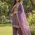 purple silk blend  readymade suit with embroidery & sequence work