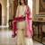 white & pink silk blend  readymade suit with embroidery & sequence work