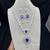 sapphire blue marquise halo cz bridal necklace and chandelier earrings set