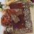 Orange Color Sequance and Zari Embroidery Work Space Silk Blend Saree