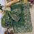 Parrot Green Color Sequance and Zari Embroidery Work Space Silk Blend Saree