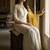 white&yellow silk blend  readymade suit with embroidery & sequence work