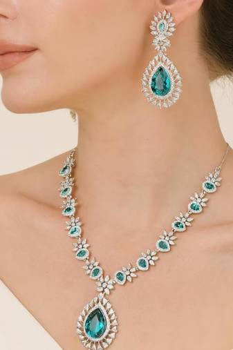 blue crystal teardrop earrings cz dangle statement jewellery
