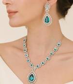 blue crystal teardrop earrings cz dangle statement jewellery