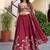 Alluring Maroon Embroidered Silk Engagement Wear Lehenga Choli With Dupatta