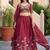 Alluring Maroon Embroidered Silk Engagement Wear Lehenga Choli With Dupatta