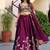Elegant Wine Sequins Silk Traditional Lehenga Choli With Dupatta