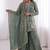 blue silk blend  readymade suit with embroidery & sequence work