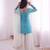 sky&white silk blend  readymade suit with embroidery & sequence work