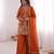 rust silk blend  readymade suit with embroidery & sequence work