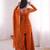 rust silk blend  readymade suit with embroidery & sequence work