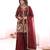 maroon silk blend  readymade suit with embroidery & sequence work