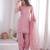 pink silk blend  blend  readymade suit with lace work