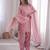 pink silk blend  blend  readymade suit with lace work