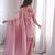 pink silk blend  blend  readymade suit with lace work