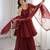 maroon silk blend  readymade suit with zarkhand & lace work