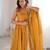 yellow silk blend  readymade suit with zarkhand & lace work