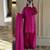 purple cotton readymade suit with thread & sequence work