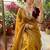 Golden Color hand work Silk Blend Saree