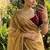 Golden Color hand work Silk Blend Saree